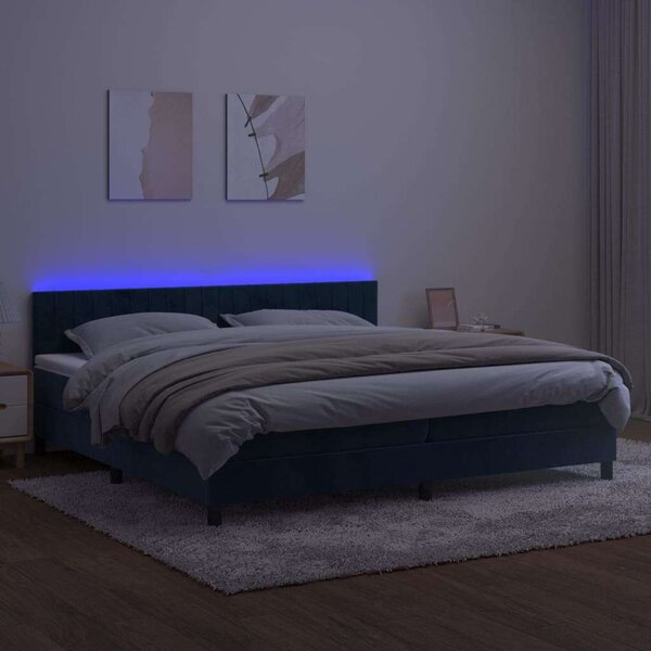 VidaXL Ágy - Bársony - 200x200 cm - LED