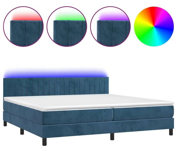 VidaXL Ágy - Bársony - 200x200 cm - LED