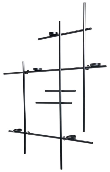 Fali gyertyatartó PORTO 74 cm Fekete