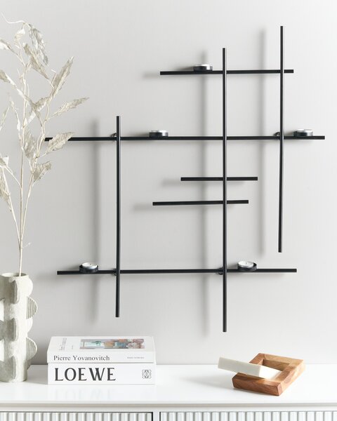 Fali gyertyatartó PORTO 74 cm Fekete