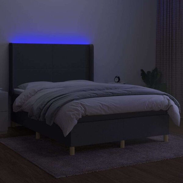 VidaXL Ágy - Zsebrugós Matraccal, LED-es Fejtámla - 140x200 cm