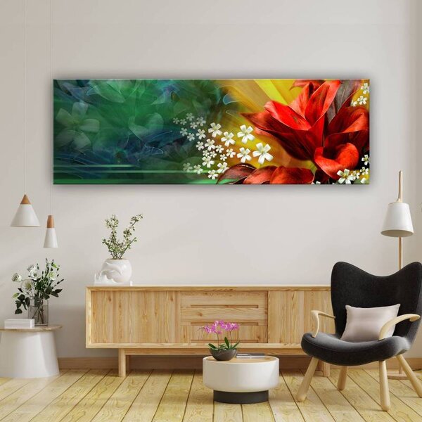 70x40 cm - Absztrakt virágok vászonkép