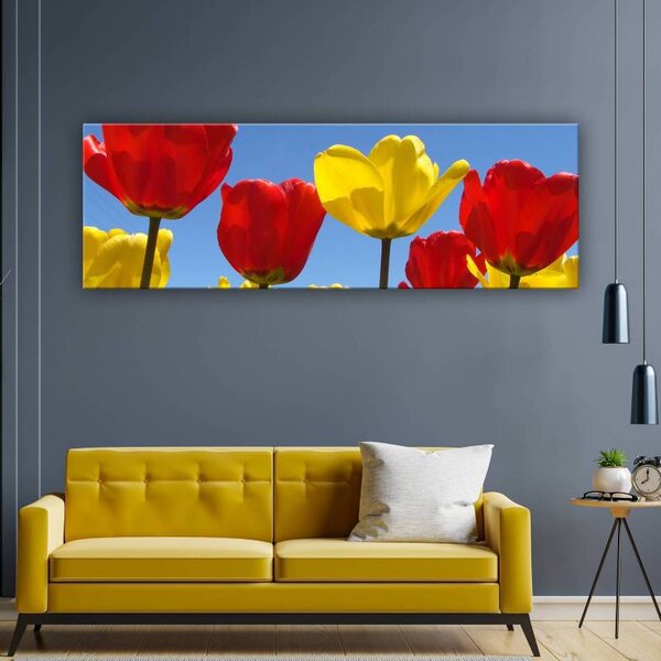 70x40 cm - Piros és sárga tulipánok vászonkép