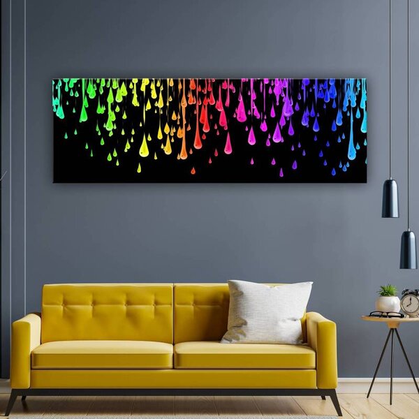 70x40 cm - Színes cseppek vászonkép