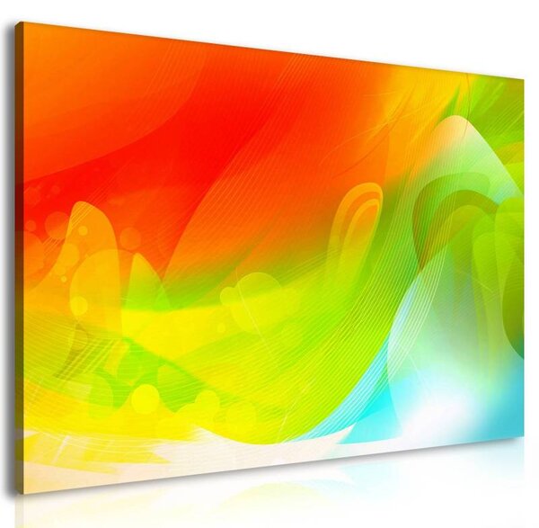 70x40 cm - Színes füst absztrakt vászonkép