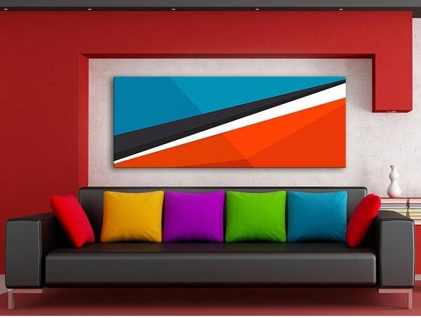 70x40 cm - Színek és vonalak színes formák vászonkép