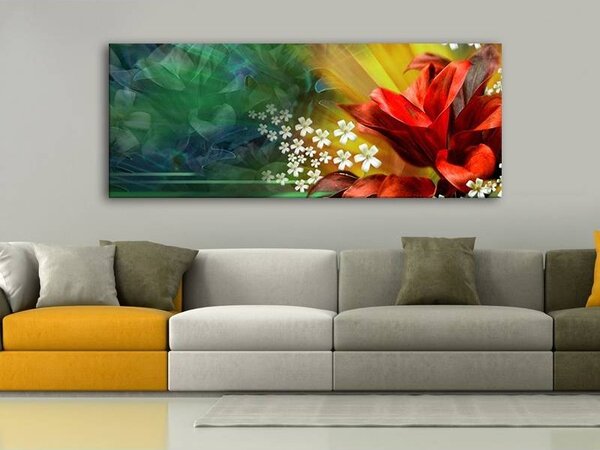 70x40 cm - Absztrakt virágok vászonkép