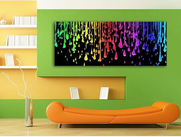 70x40 cm - Színes cseppek vászonkép