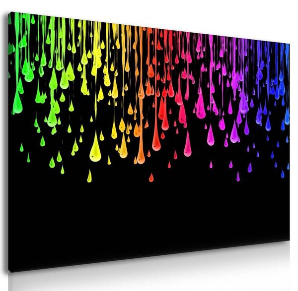 70x40 cm - Színes cseppek vászonkép