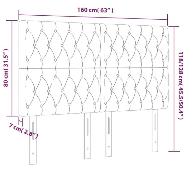 VidaXL 4 db sötétzöld bársony fejtámla 80x7x78/88 cm