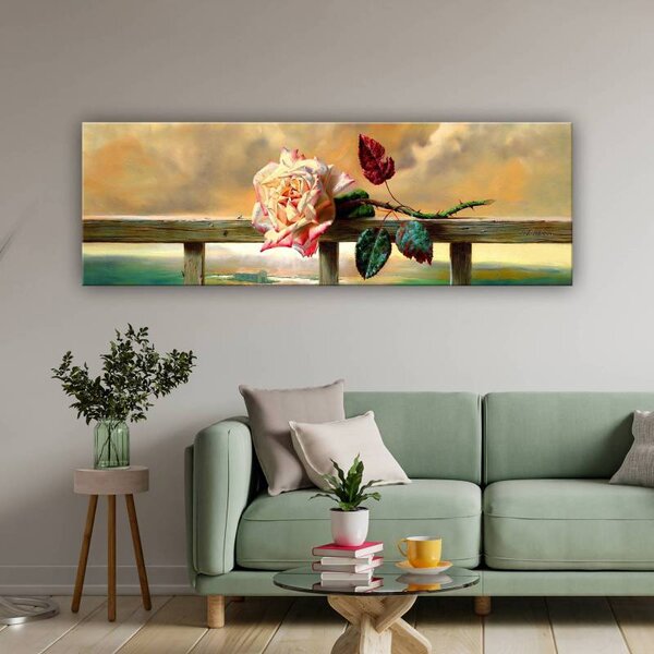 70x40 cm - Rózsa a viharban vászonkép