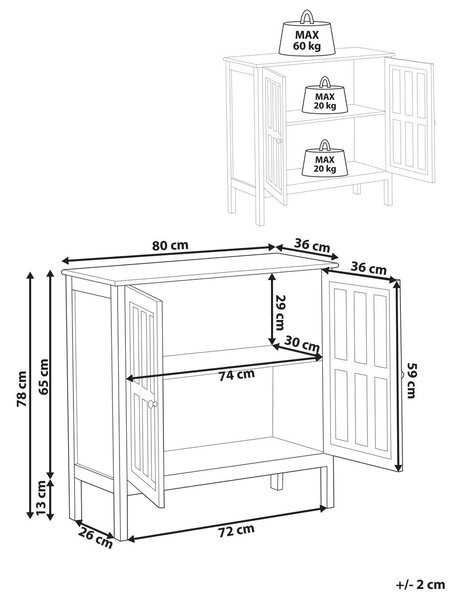 Vitrin MIRAM 80 cm Fehér