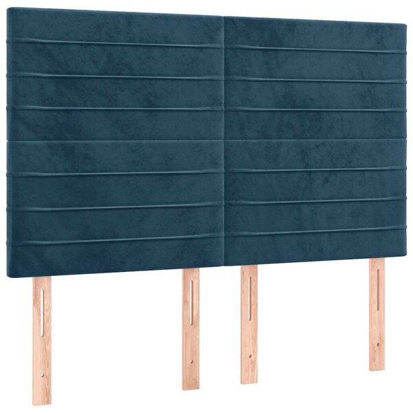 VidaXL 4 db sötétkék bársony fejtámla 72 x 5 x 78/88 cm
