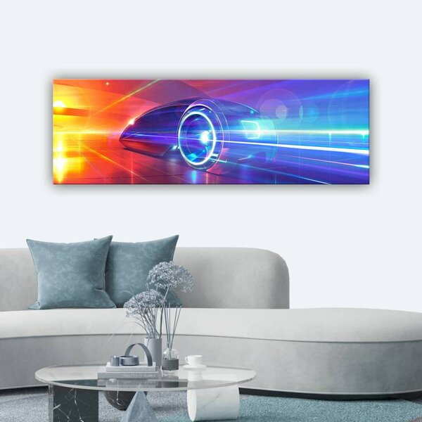 70x40 cm - Neon modern sportautós vászonkép