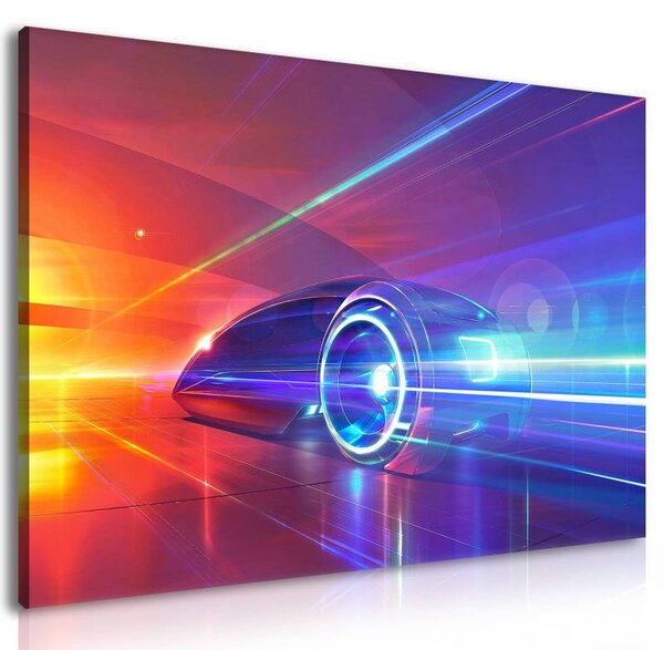 70x40 cm - Neon modern sportautós vászonkép