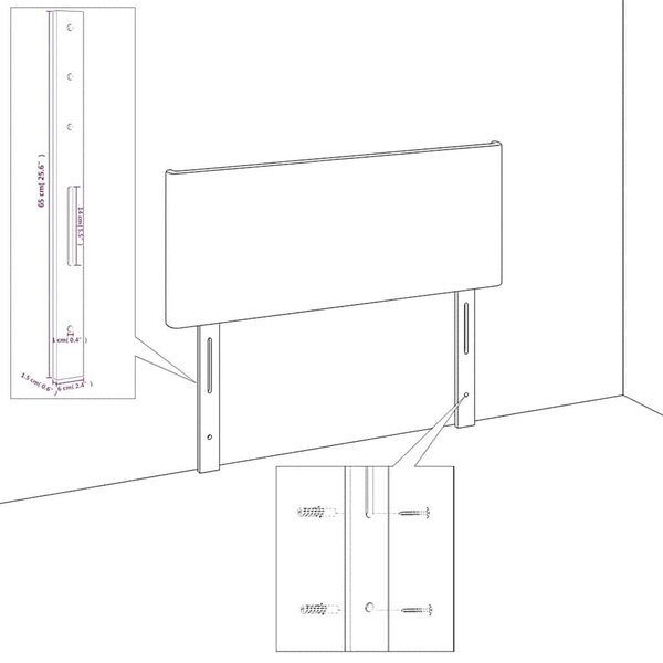VidaXL 4 db sötétkék bársony fejtámla 72 x 5 x 78/88 cm