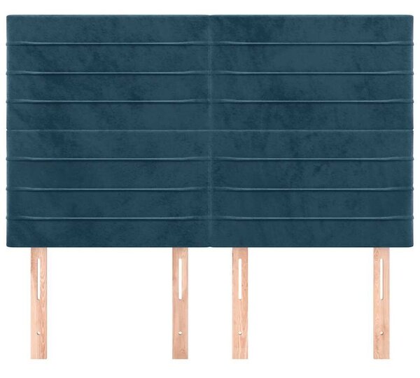 VidaXL 4 db sötétkék bársony fejtámla 72 x 5 x 78/88 cm
