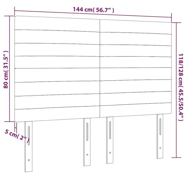 VidaXL 4 db sötétkék bársony fejtámla 72 x 5 x 78/88 cm