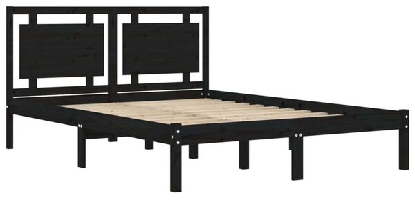 VidaXL Fekete Tömörfa Ágykeret - 200x200 cm