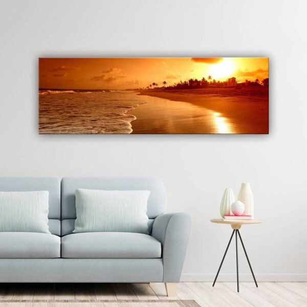 70x40 cm - Napnyugta a tengerparton vászonkép