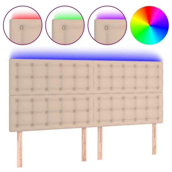 VidaXL LED Ágyfejtámla - Műbőr - 200x128 cm