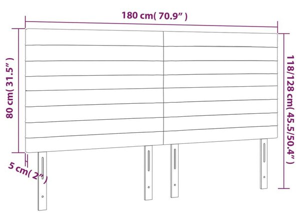 Bársony Fejtámla Szett - Sötétkék - 4 db - 180cm