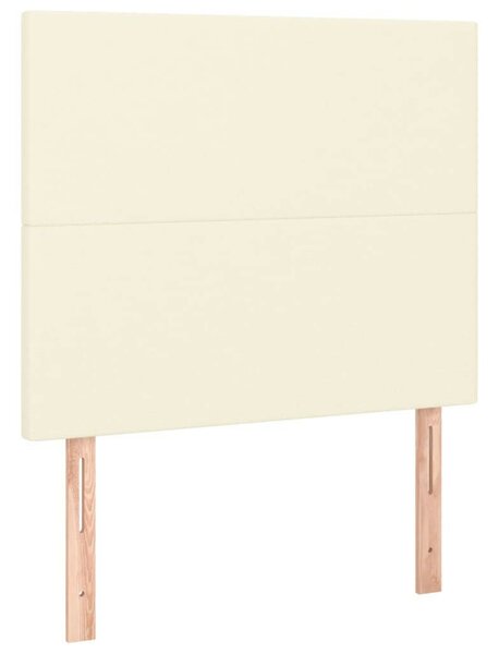 VidaXL krémszínű műbőr ágykeret fejtámlával 100 x 200 cm