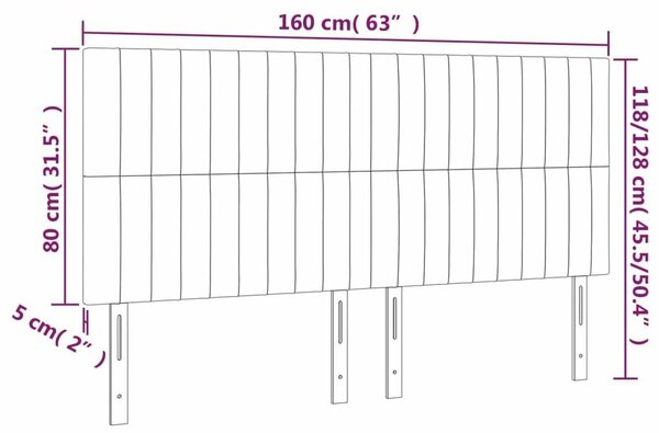 VidaXL Állítható Fejtámla - Szövet - Sötétszürke - 160cm