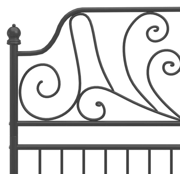 VidaXL Fekete Fém Ágykeret - Elegáns Design - 120x200 cm