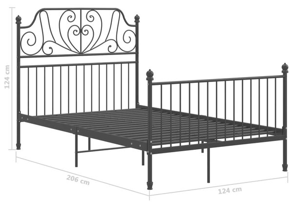 VidaXL Fekete Fém Ágykeret - Elegáns Design - 120x200 cm