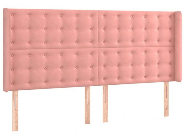 VidaXL rózsaszín bársony LED-es fejtámla 163x16x118/128 cm