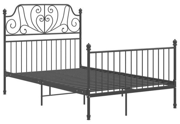 VidaXL Fekete Fém Ágykeret - Elegáns Design - 120x200 cm
