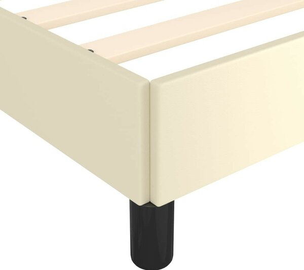 VidaXL krémszínű műbőr ágykeret fejtámlával 100 x 200 cm
