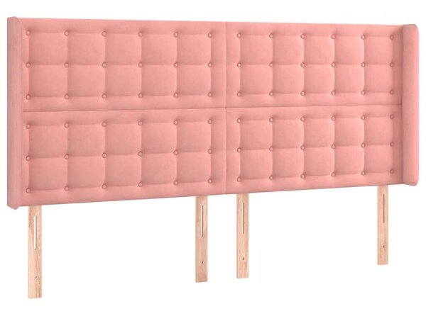 VidaXL rózsaszín bársony LED-es fejtámla 163x16x118/128 cm
