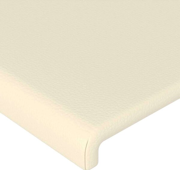 VidaXL krémszínű műbőr ágykeret fejtámlával 100 x 200 cm
