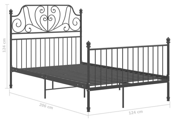 VidaXL Fekete Fém Ágykeret - Elegáns Design - 120x200 cm