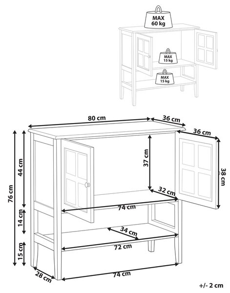 Vitrin Polccal INLET 80 cm Fehér