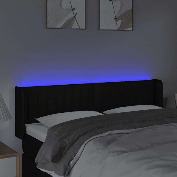 VidaXL fekete szövet LED-es fejtámla 147 x 16 x 78/88 cm