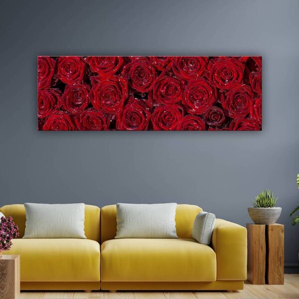 70x40 cm - Vörös rózsák vászonkép
