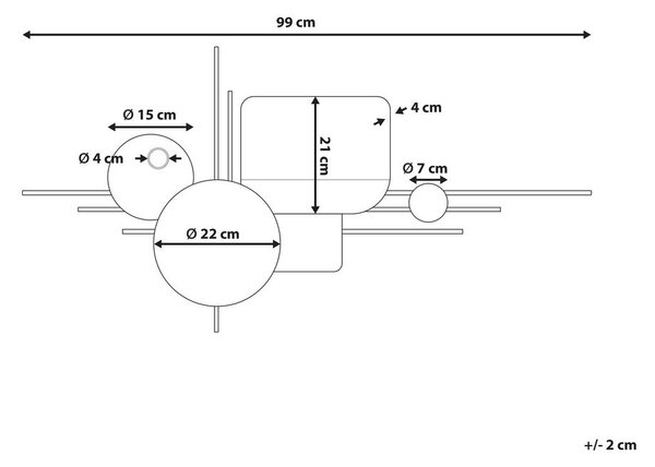 Fali Dekoráció OVAR Fém 50 cm Szürke