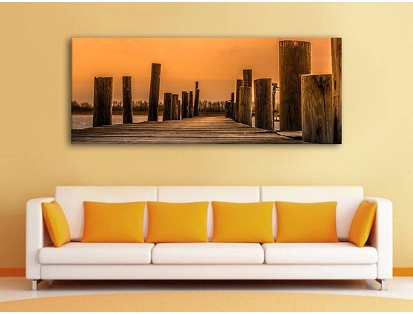 70x40 cm - Út a tóhoz vászonkép