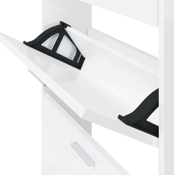 VidaXL Cipőszekrény - 3 Fiókos - Fehér - 59x17x108 cm