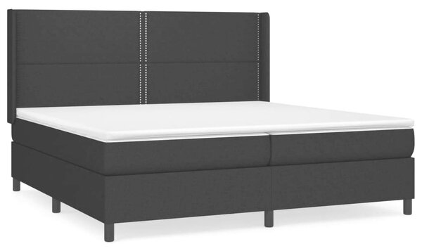 VidaXL fekete szövet rugós ágy matraccal 200 x 200 cm