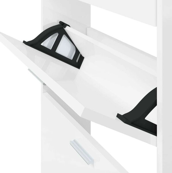 VidaXL Cipőszekrény - 3 Fiókos - Fehér - 59x17x108 cm