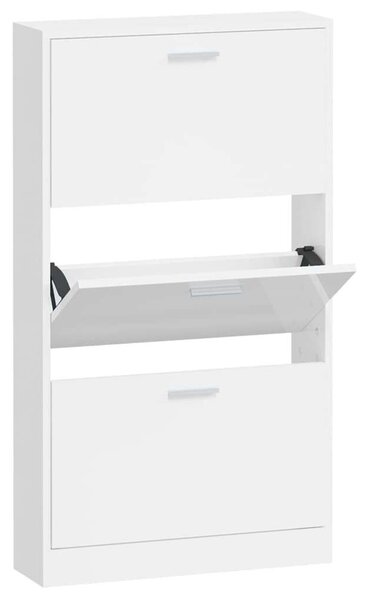 VidaXL Cipőszekrény - 3 Fiókos - Fehér - 59x17x108 cm