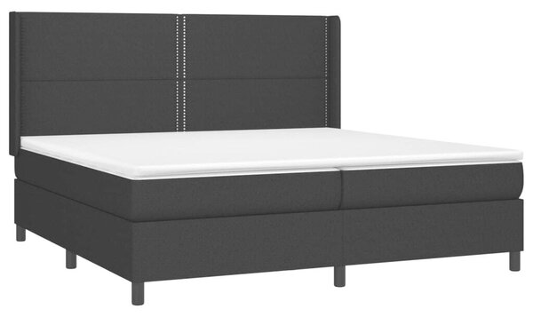 VidaXL fekete szövet rugós ágy matraccal 200 x 200 cm