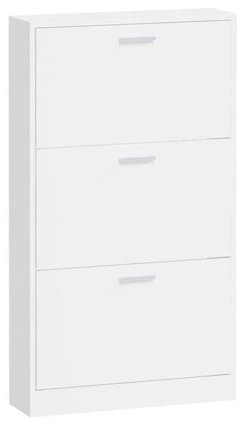 VidaXL Cipőszekrény - 3 Fiókos - Fehér - 59x17x108 cm