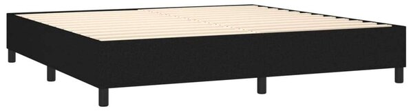 VidaXL fekete szövet rugós ágy matraccal 200 x 200 cm