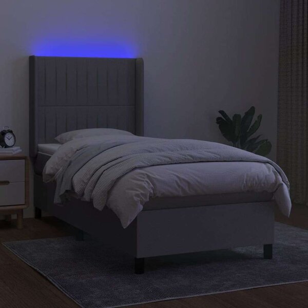 VidaXL Rugós Ágy - LED Világítás - 100x200 cm