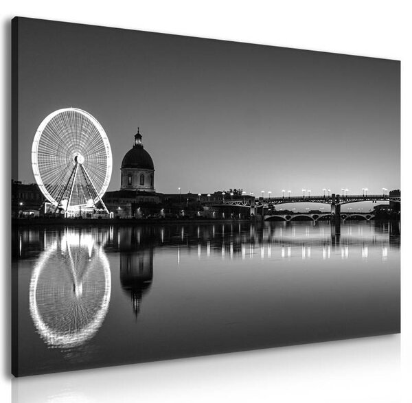 70x40 cm - Toulouse fekete fehér vászonkép